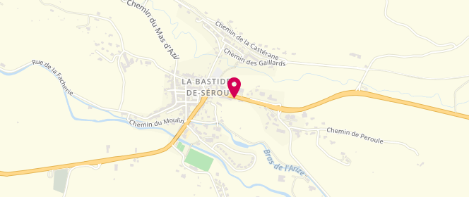 Plan de Carrefour Express, 47 Faubourg Sainte Croix, 09240 La Bastide-de-Sérou