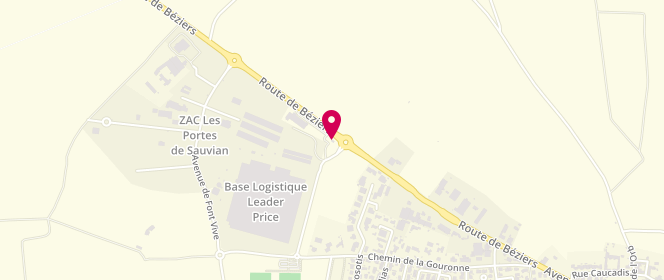 Plan de Carrefour Contact, 2 Route de Béziers, 34410 Sauvian