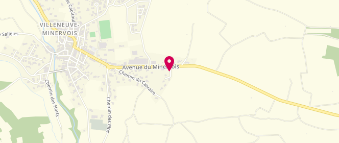 Plan de Station service communale, Zone Artisanale Les Terres Rouges - Avenue du Minervois, 11160 Villeneuve-Minervois