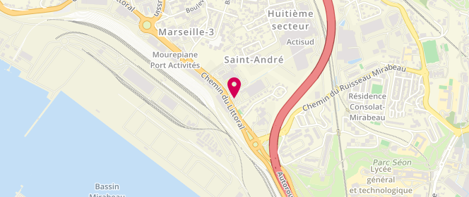 Plan de Access - TotalEnergies, 450 Chemin du Littoral, 13016 Marseille
