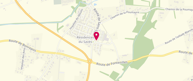 Plan de Carrefour Contact FONTENERGIE, Lieu Dit la Pichette - 1 Place Campariol, 31470 Fontenilles