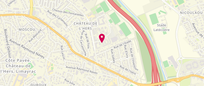 Plan de Carrefour Market Hers, 6 Rue Claudius Rougenet, 31500 Toulouse