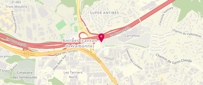 Plan de Carrefour Antibes station service, Chemin de Saint-Claude, 06600 Antibes