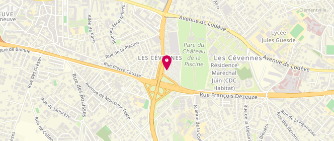Plan de Access - TotalEnergies, 129 Avenue de Lodeve, 34070 Montpellier