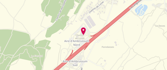 Plan de BP Aire Ambrussum Nord, A9, Aire Ambrussum Nord (Direction Nimes Montpellier), 34400 Villetelle