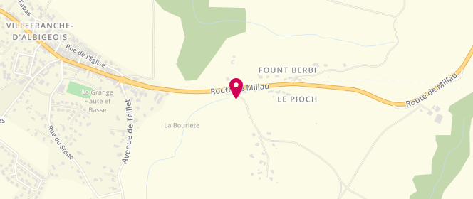 Plan de Access - TotalEnergies, Route de Millau, 81430 Villefranche-d'Albigeois