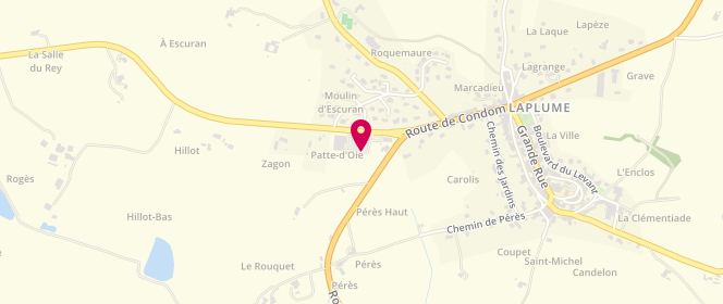 Plan de Intermarche Laplume, 15 Route d'Agen, 47310 Laplume