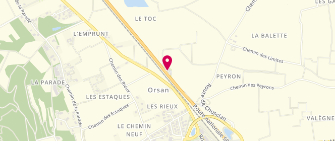 Plan de Access - TotalEnergies, Route d'Avignon. Route Nationale 580, 30200 Orsan