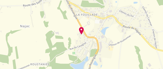 Plan de TotalEnergies Station du Rouergue - cros corinne, 15 Route du Rouergue, 12270 La Fouillade