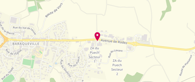 Plan de Carrefour Market Baraqueville, 600 Avenue de Rodez, 12160 Baraqueville