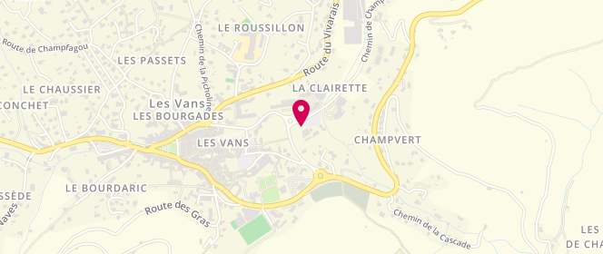 Plan de Carrefour Market, Centre Commercial la Clairette, 07140 Les Vans