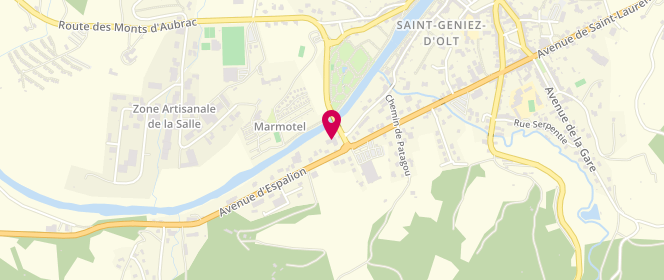Plan de Access - TotalEnergies, Avenue d'Espallion, 12130 Saint-Geniez-d'Olt