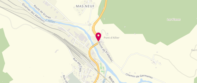 Plan de Carrefour Contact, Quartier du Pont d'Allier, 48300 Langogne