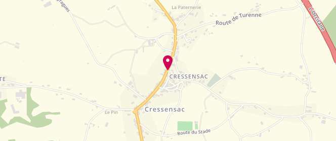 Plan de TotalEnergies STATION DU HAUT QUERCY, Le Bourg - Route Nationale 20, 46600 Cressensac