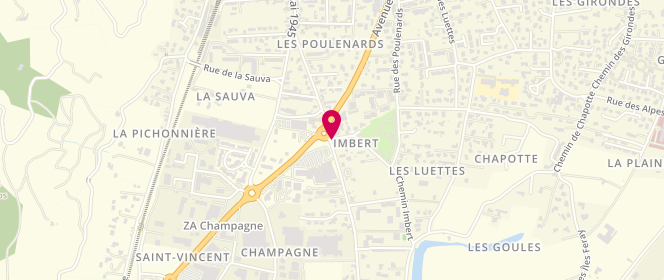 Plan de Carrefour Market, Rue Helene de Tournon, 07300 Tournon-sur-Rhône