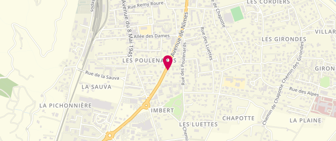 Plan de Access - TotalEnergies, 55 Avenue de Nîmes, 07300 Tournon-sur-Rhône