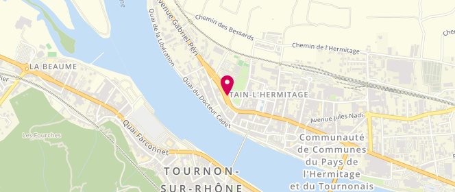 Plan de Access - TotalEnergies, Place du Marche Aux Fruits, 26600 Tain-l'Hermitage