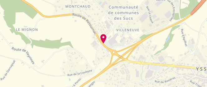 Plan de SAS U Distribution, 45 Rue des Entreprises - Villeneuve, 43200 Yssingeaux