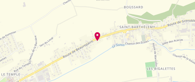 Plan de Casino Supermarché, 1387 Route Beaurepaire, 38270 Saint-Barthélemy