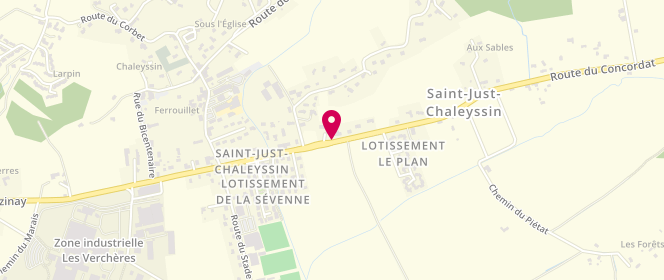Plan de Access - TotalEnergies, 415 Route du Concordat, 38540 Saint-Just-Chaleyssin