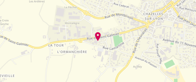 Plan de Intermarche Chazem, Rue Lamartine, 42140 Chazelles-sur-Lyon