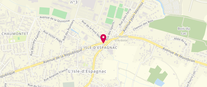 Plan de Esso Express Isle d'Espagnac, 250 Avenue de la République, 16340 L'Isle-d'Espagnac