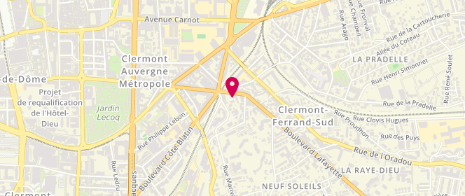 Plan de Access - TotalEnergies, Route Nationale 9 60 Boulevard Lafayette, 63000 Clermont-Ferrand