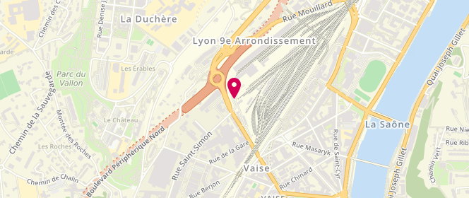 Plan de Esso Bourgogne, 69 Avenue du 25eme Rts, 69009 Lyon