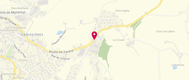 Plan de Access - TotalEnergies, Route de Tarare 508, 42360 Panissières
