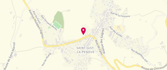 Plan de Carrefour Express Saint Just la Pendue, 110 Avenue des Granges Blanches, 42540 Saint-Just-la-Pendue