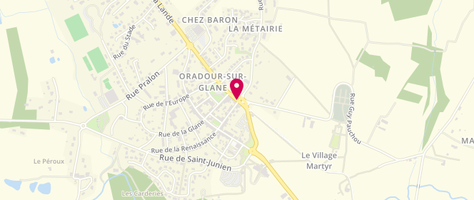 Plan de U Express, 60 Rue de la Lande, 87520 Oradour-sur-Glane