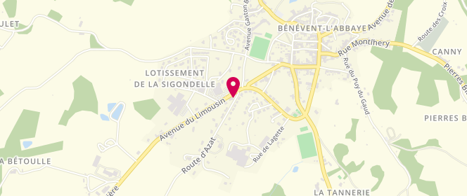 Plan de Carrefour Contact Bénévent l'Abbaye, 4 Avenue du Limousin, 23210 Bénévent-l'Abbaye