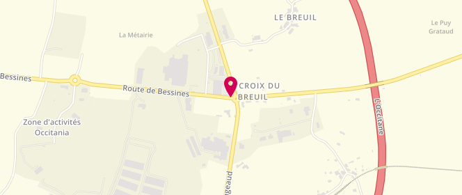 Plan de Intermarche Bessines S/Gartempe, Route Nationale 20 - Croix du Breuil, 87250 Bessines-sur-Gartempe