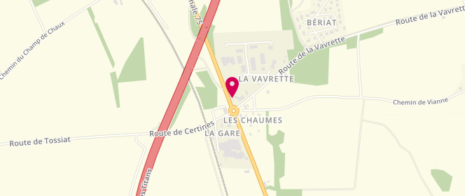 Plan de Access - TotalEnergies, Route de la Vavrette, 01250 Tossiat
