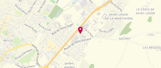 Plan de Intermarche St Leger Sur Melle, 41 Route de Poitiers, 79500 Saint-Léger-de-la-Martinière