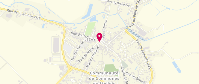 Plan de Intermarche Lezay, 23 Route de Melle, 79120 Lezay