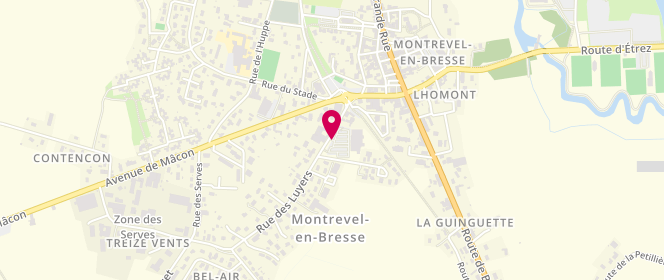 Plan de Carrefour Market, 103 Rue des Luyers, 01340 Montrevel-en-Bresse