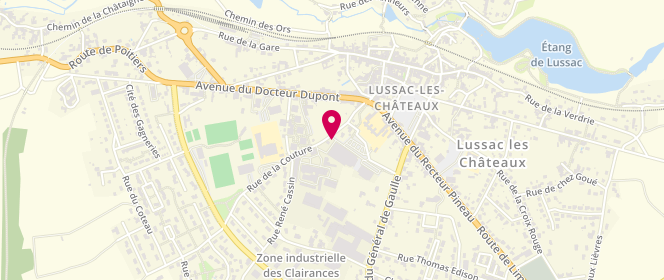 Plan de Intermarche Lussac Les Chateaux, Rue Julien David, 86320 Lussac-les-Châteaux