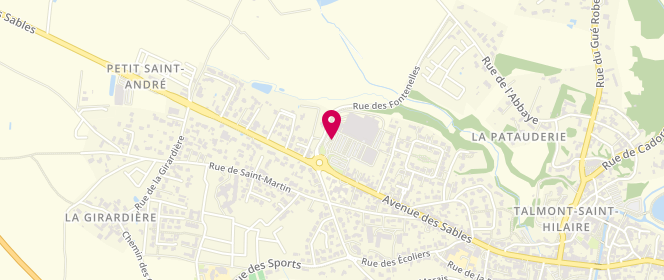 Plan de Super U TALMONT ST HILAIRE, 86 Avenue des Sables, 85440 Talmont-Saint-Hilaire
