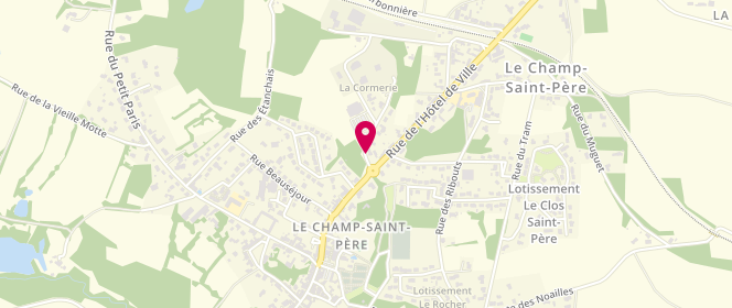 Plan de Carrefour Contact, Rue des Tourterelles, 85540 Le Champ-Saint-Père