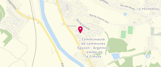 Plan de Carrefour Market CSF FRANCE STATIONS SERVICE, Route de Gargilesse Paumule, 36200 Le Pêchereau
