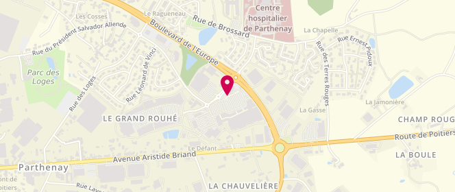 Plan de Leclerc PARTHENAY-DISTRIBUTION, 58 Rue Léonard de Vinci, 79200 Parthenay