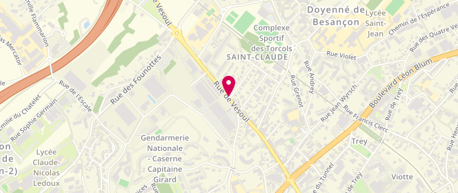 Plan de Station Avia, 80 Rue de Vesoul, 25000 Besançon