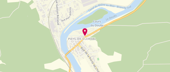 Plan de Station Avia Garage Carlin, 3 Rue de la Porte des Noyés-Clerval, 25340 Pays de Clerval