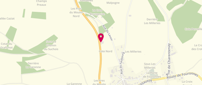 Plan de Access - TotalEnergies, Route Nationale 151, 89560 Courson-les-Carrières