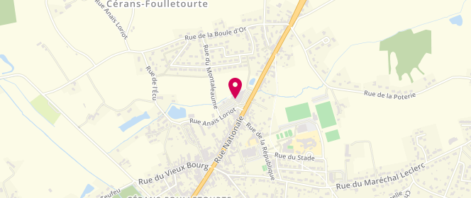 Plan de Carrefour Market, 62 Rue Nationale, 72330 Cérans-Foulletourte