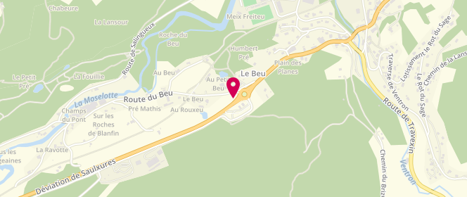 Plan de TotalEnergies ABEL SERVICES STATION TOTAL, 814 Route du Beu, 88290 Saulxures-sur-Moselotte