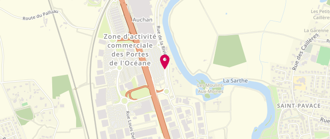 Plan de Station Service Auchan, Zone Aménagement du Moulin Aux Moines, 72650 La Chapelle-Saint-Aubin