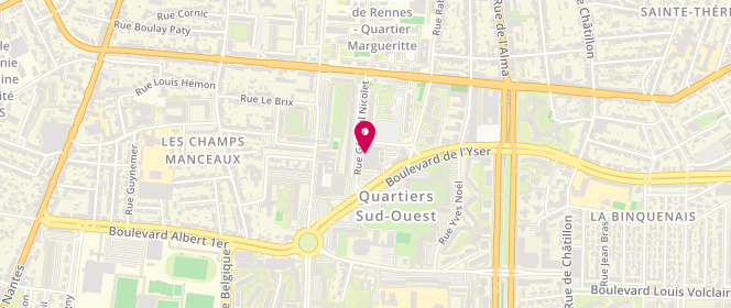 Plan de Super U Rennes Sarah Bernhardt, 7 Boulevard de l'yser, 35200 Rennes