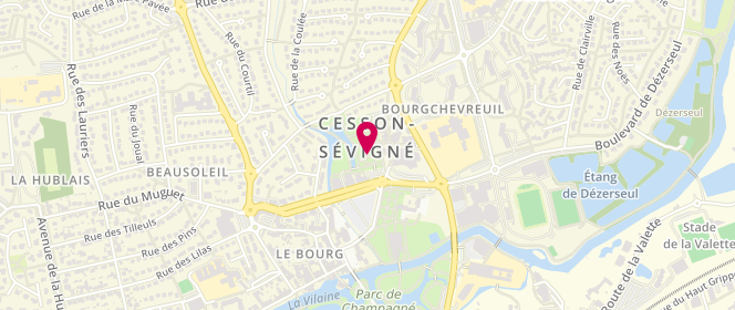 Plan de Carrefour contact, 50 Rue de Belle Épine et Boulevard des Métairies, 35510 Cesson-Sévigné